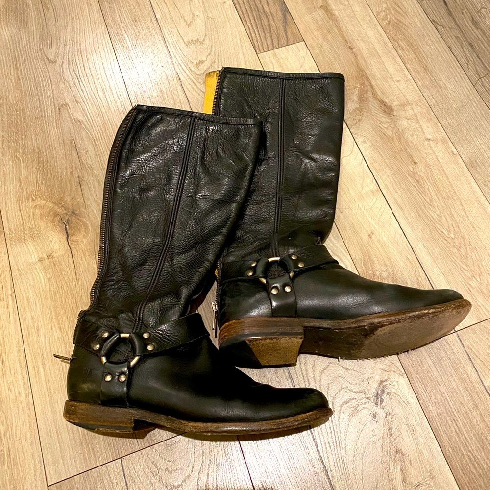 Frye tall zip-up boots